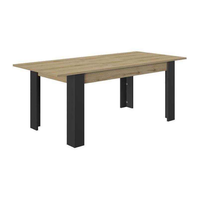 Table à manger extensible GAMI TRUST - Chêne/Noir - 8 pers