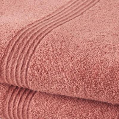 Lot de 2 Serviettes de Bain 100% coton - Terracotta - 50x100 cm