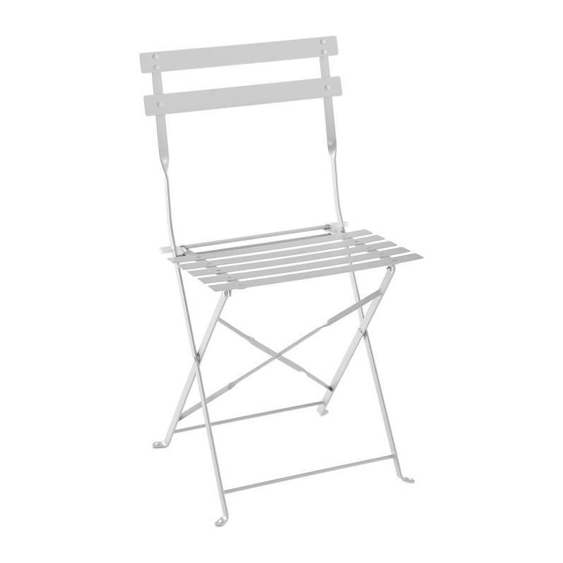 Ensemble repas de jardin pliant - 2 chaises - Gris