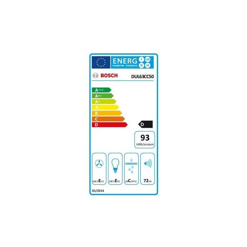 Hotte murale BOSCH DUL63CC50 - L 60 cm Inox - 350 m³/h - Silencieuse