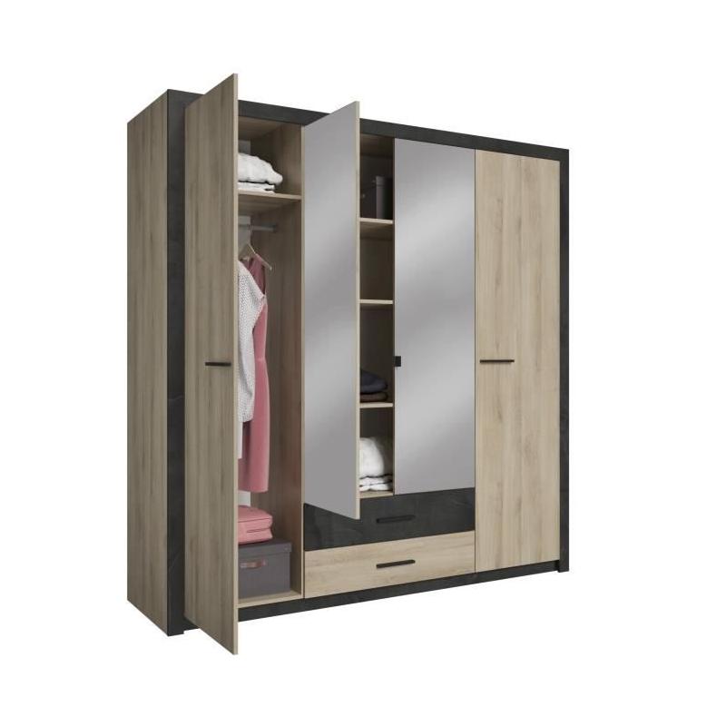 Armoire Chene Kronberg - 4 portes et 2 tiroirs - 203,1 cm