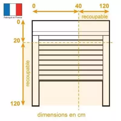 Volet roulant PVC 120x120 cm - Manoeuvre sangle - Blanc