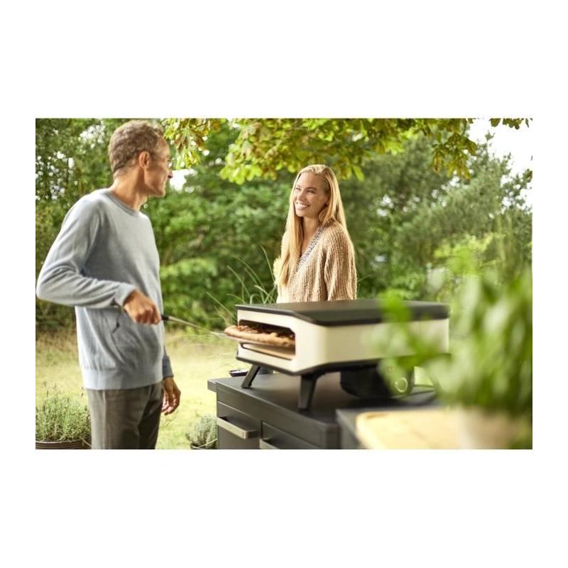 Four à pizza électrique COZZE - Puissant 2200 W - Design Noir/Blanc - Idéal pour les BARBECUE