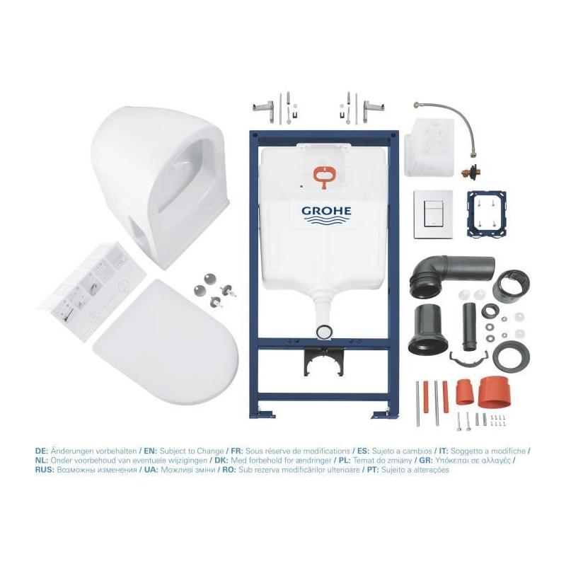Ensemble WC Compact Grohe Solido 1,13m - Facile à Installer