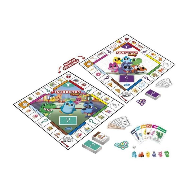 Monopoly Junior 2 en 1 - Jeu de société enfant compact