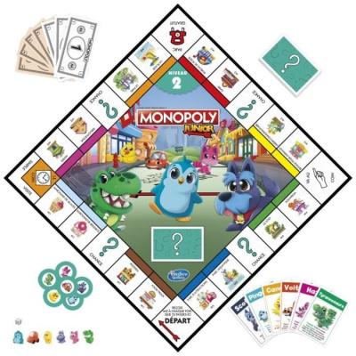 Monopoly Junior 2 en 1 - Jeu de société enfant compact