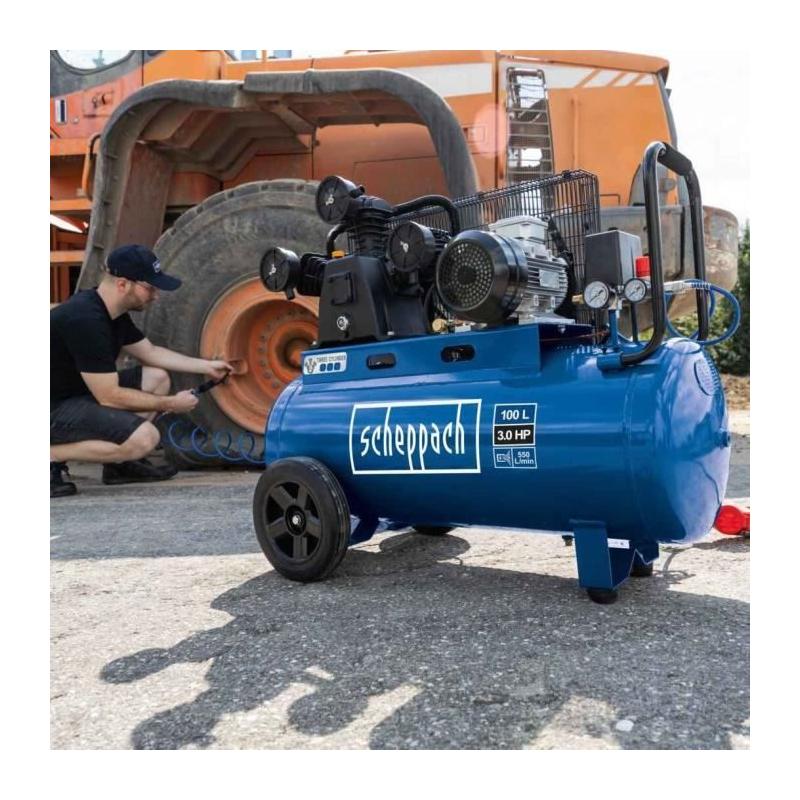 Compresseur 100L à courroie SCHEPPACH HC550TC - 10 bars, 3 CV