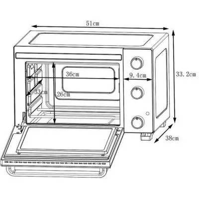 Minifour électrique 35L noir - Rotissoire et Convection naturelle