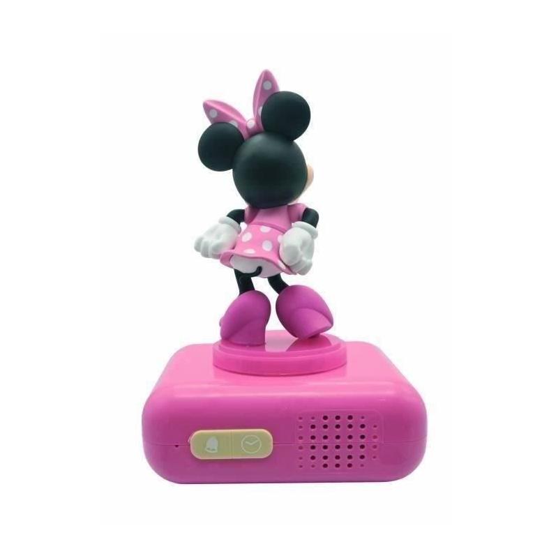 Réveil Minnie 3D lumineux avec effets sonores - Rose et noir - LEXIBOOK