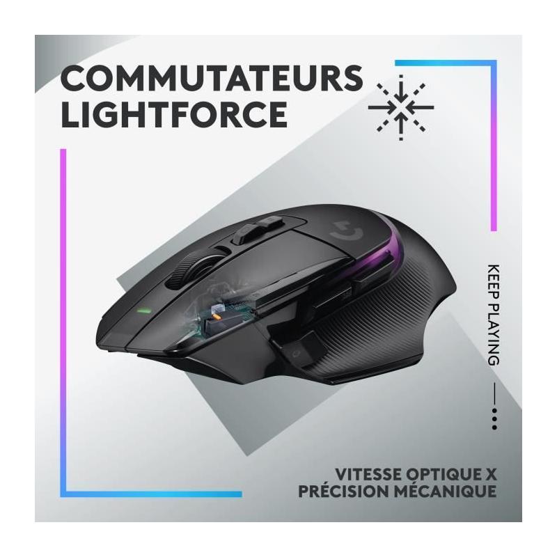 Souris gamer sans fil Logitech G502 X Plus - Performances ultimes