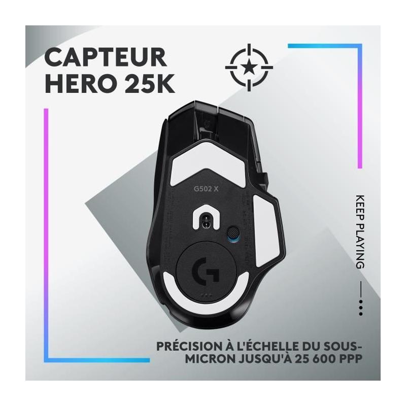 Souris gamer sans fil Logitech G502 X Plus - Performances ultimes