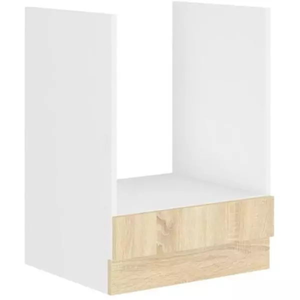 Meuble bas four - Décor chene sonoma - L60xP48xH82 cm - Plan de travail non inclus
