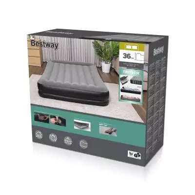 Bestway Matelas gonflable Tritech 2 places avec pompe électrique intégrée 2,03 m x 1,52 m x 36 cm