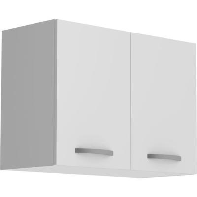 Meuble haut 2 portes OSLO - Blanc - L 80 x P 36 x H 58 cm