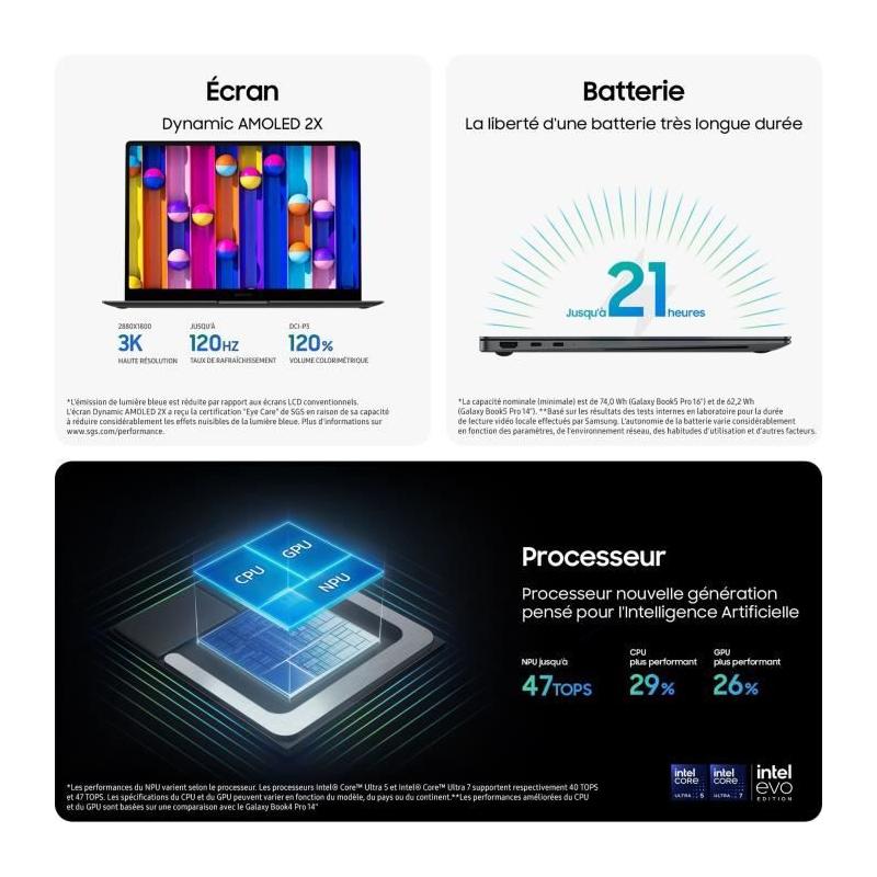 PC portable SAMSUNG Galaxy Book5 Pro - Performances Ultimes!