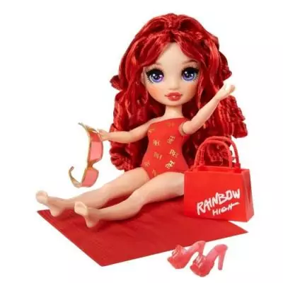 Poupée articulée Ruby avec maillot de bain et paréo - Pour les fans de Rainbow High