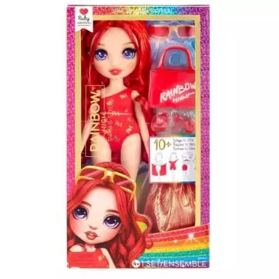 Poupée articulée Ruby avec maillot de bain et paréo - Pour les fans de Rainbow High