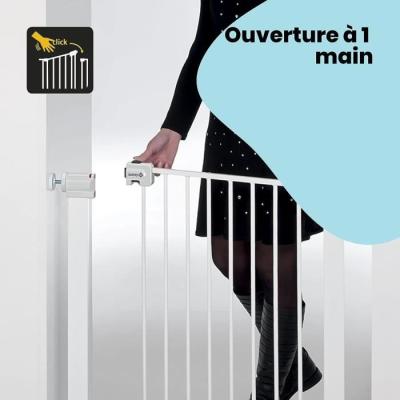 Barrière de sécurité enfant Easy Close - Métal - Blanc