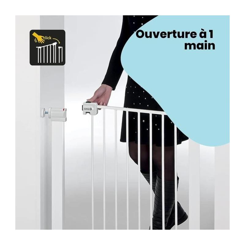Barrière de sécurité enfant Easy Close - Métal - Blanc