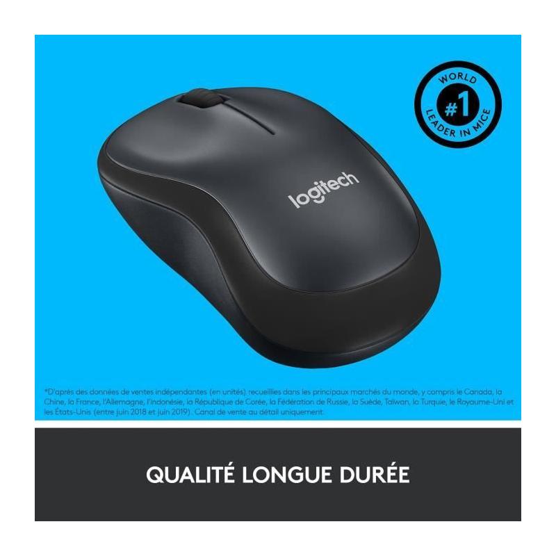 Souris Logitech M220 Silent Sans Fil - Silencieuse Noir