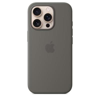 Coque iPhone 16 Pro en silicone avec MagSafe - Stone Gray