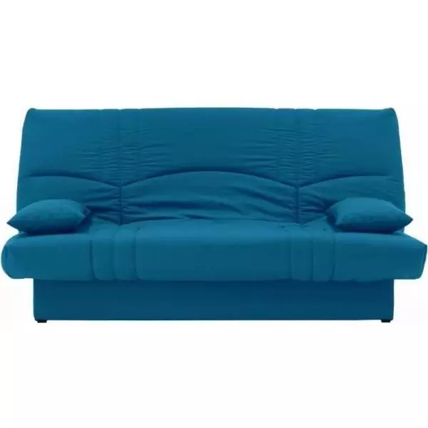 Canapé convertible clic clac 3 places - Tissu Bleu canard - L 190 x P 92 cm - DREAM - Style Contemporain
