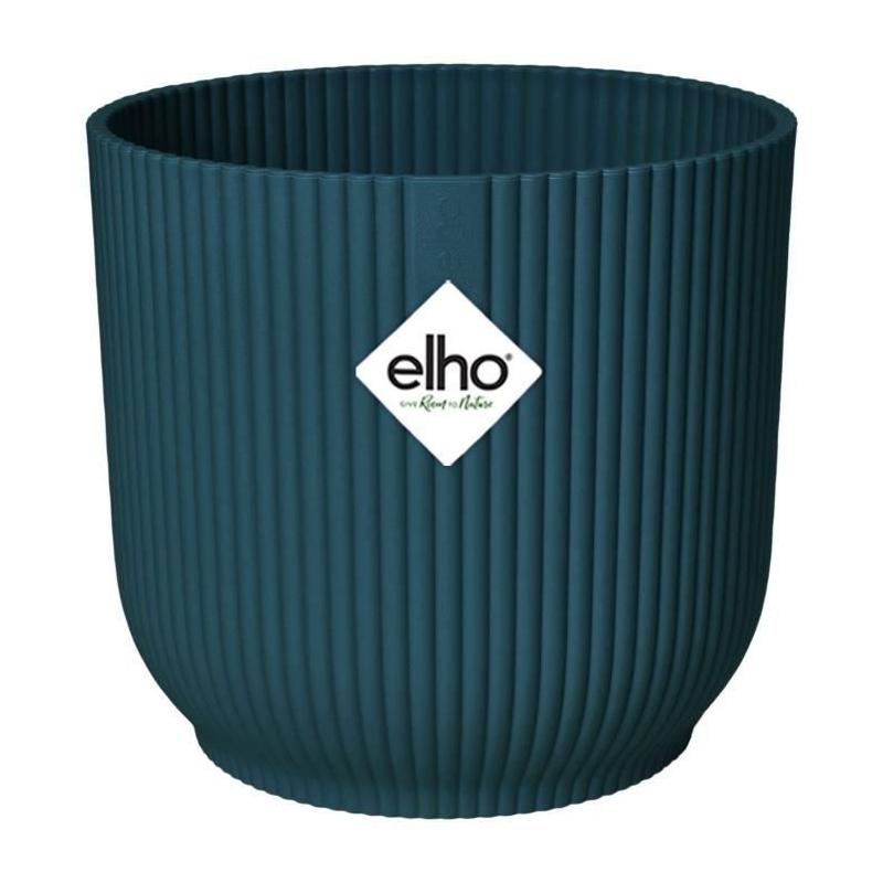 Pot De Fleurs Rond VIBES Bleu Foncé - Ø22 - Plastique de Qualité