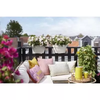 Jardinière Planteur ELHO Vibia Campana Flower Bridge 40 Blanc Soie - Parfait pour votre balcon!