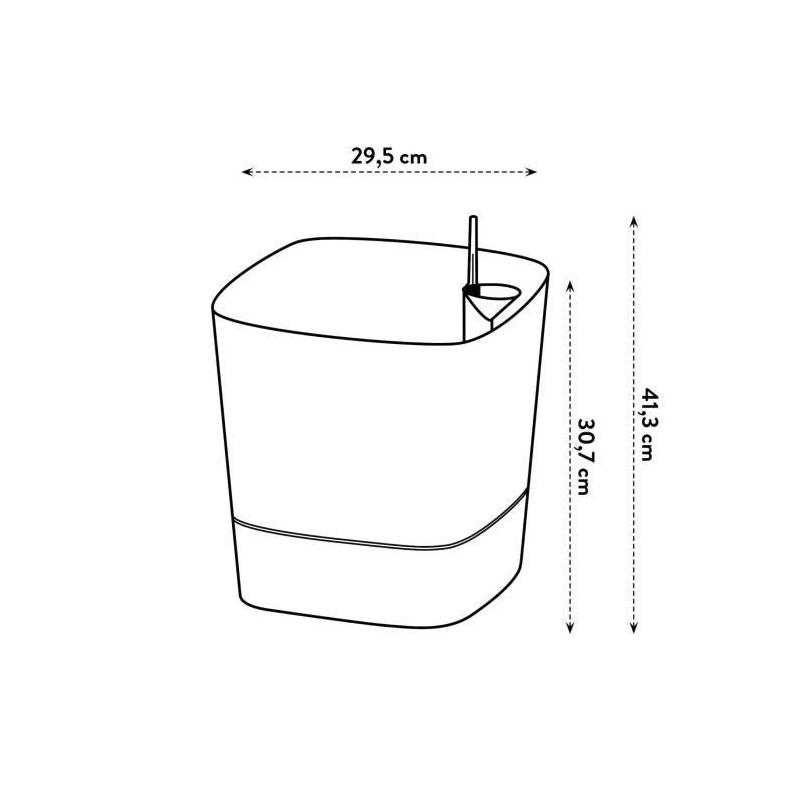 Pot de fleur Elho Plastique Carré Greensense Aqua Care Gris Charbon 15L