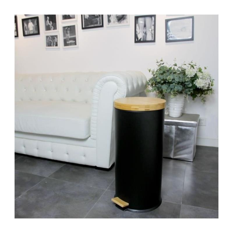 Poubelle de cuisine à pédale Forest - 30L - Noir mat