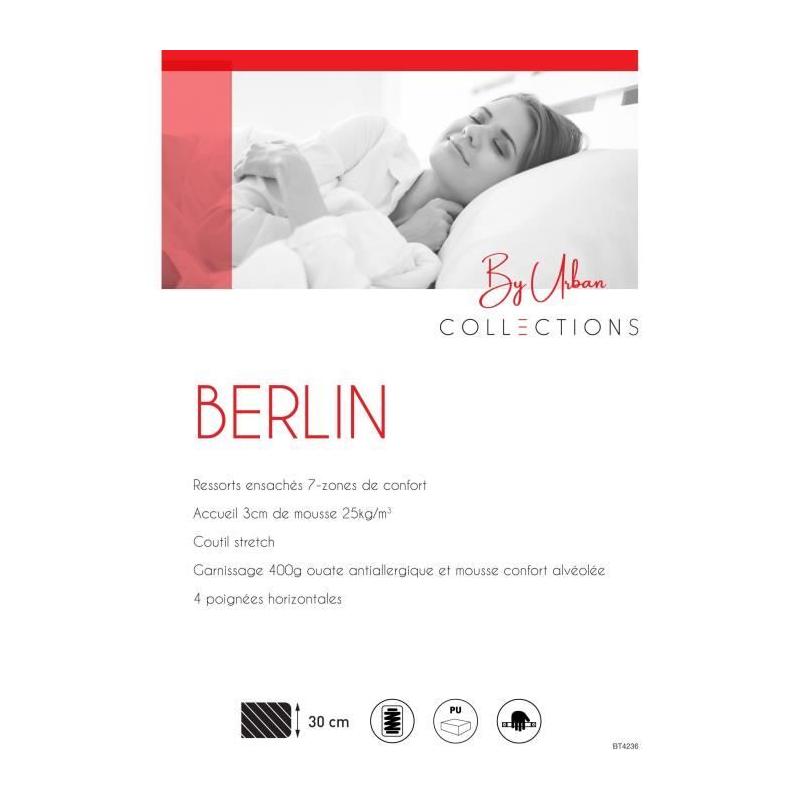 Matelas URBAN Collections BERLIN 140x190cm - 792 ressorts ensachés - Ferme