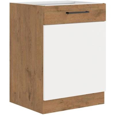 Meuble bas ROCK - Chene Lancelot et Blanc brillant