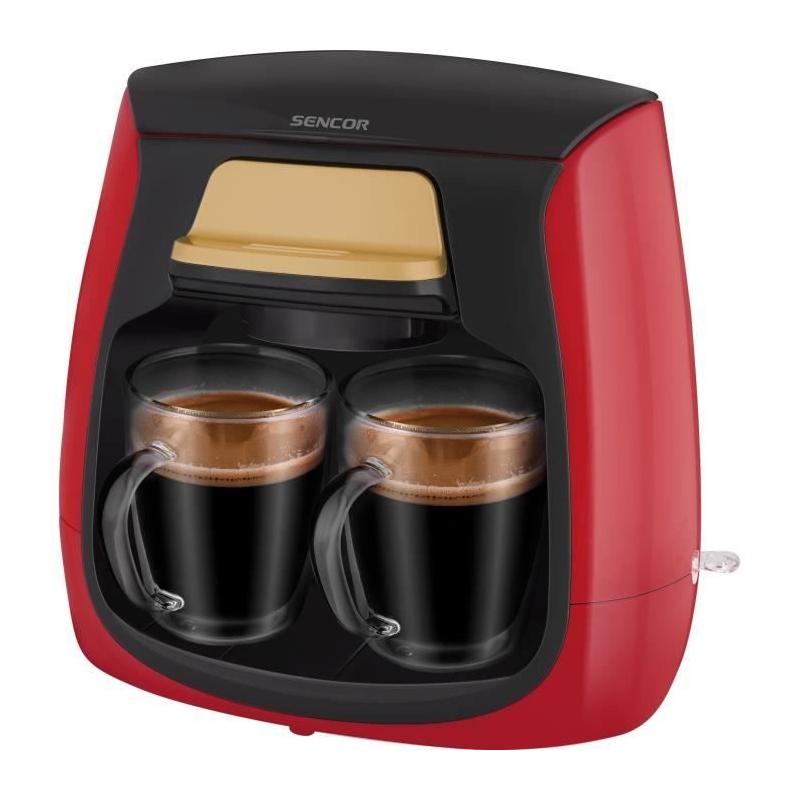 Machine à café SENCOR SCE 2101RD - Compacte et Puissante - 0,3 L - 500 W