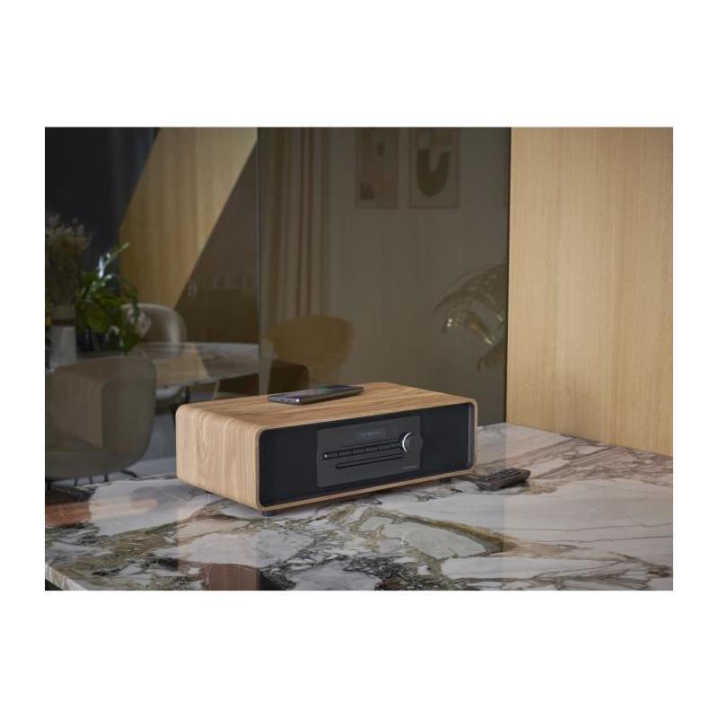 Micro-chaîne Bluetooth Thomson - Bois/Noir, 60W, Radio FM/DAB+/CD/MP3/USB