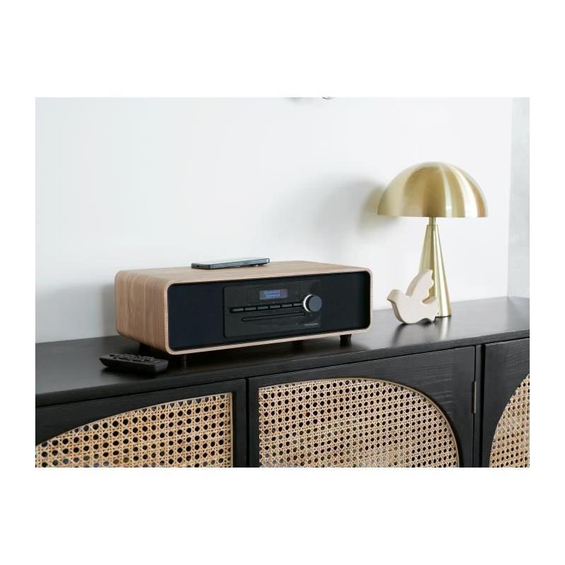 Micro-chaîne Bluetooth Thomson - Bois/Noir, 60W, Radio FM/DAB+/CD/MP3/USB