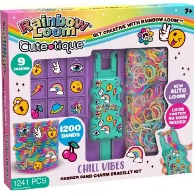 Coffret Bracelets Élastiques BANDAI - Rainbow Loom Cute Tique - 1200 Élastiques