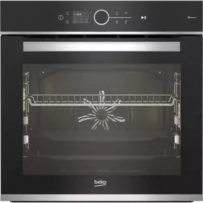 Four encastrable multifonction Beko - Pyrolyse - Inox / Noir - Porte froide
