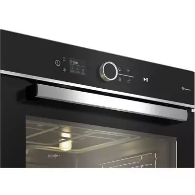Four encastrable multifonction Beko - Pyrolyse - Inox / Noir - Porte froide