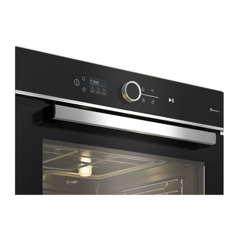 Four encastrable multifonction Beko - Pyrolyse - Inox / Noir - Porte froide
