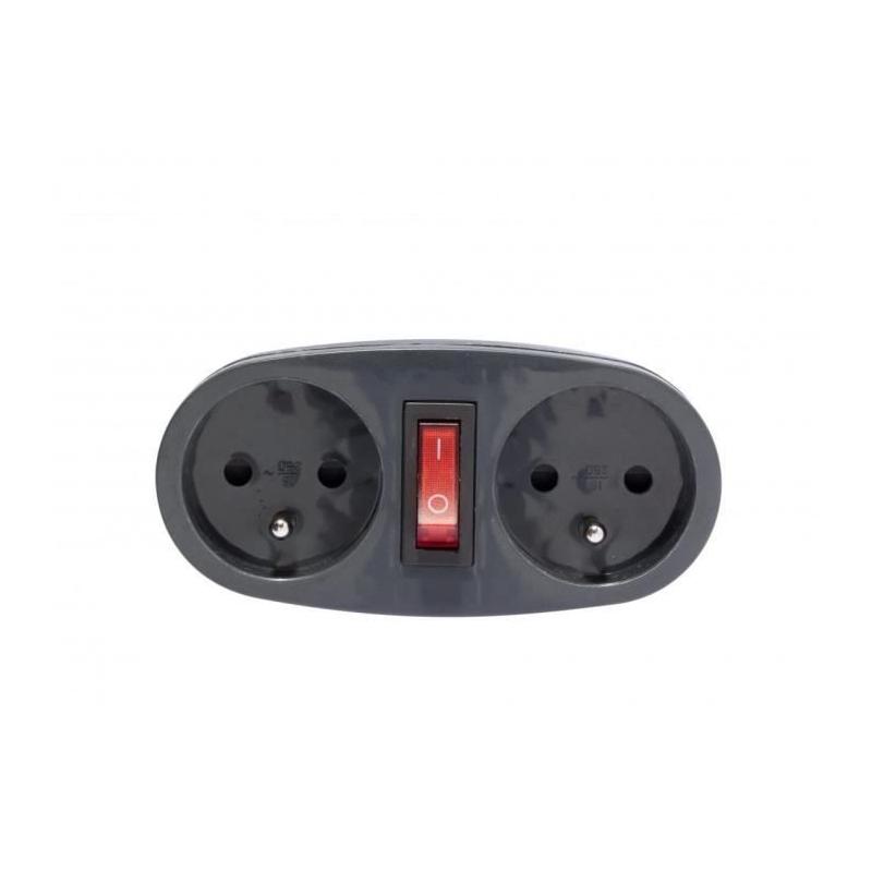 Prise Biplite 16A avec interrupteur anthracite - Compact et pratique