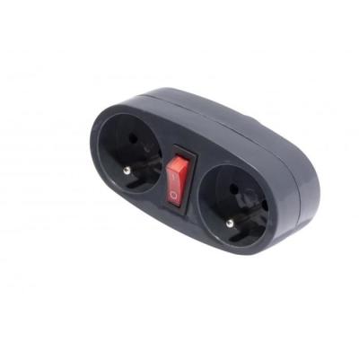 Prise Biplite 16A avec interrupteur anthracite - Compact et pratique