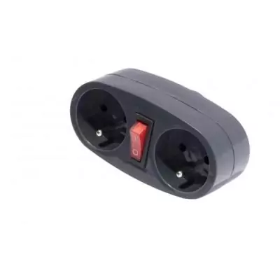 Prise Biplite 16A avec interrupteur anthracite - Compact et pratique