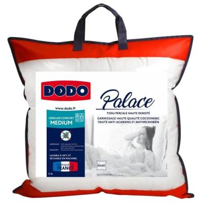 Oreiller Percale Anti-Acariens PALACE - 65 x 65 cm, Qualité Premium
