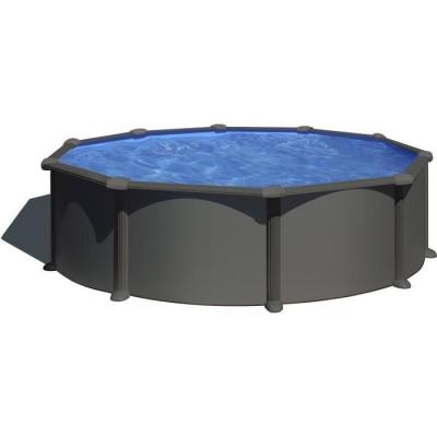 Kit Piscine Hors Sol Acier Grise Anthracite Ø480x132 avec Filtre à Sable