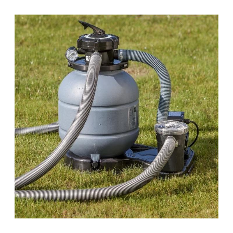 Kit Piscine Hors Sol Acier Grise Anthracite Ø480x132 avec Filtre à Sable