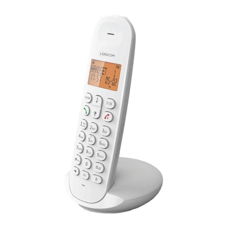 Téléphone fixe sans fil LOGICOM DECT ILOA 150 SOLO - Blanc - Compact et pratique