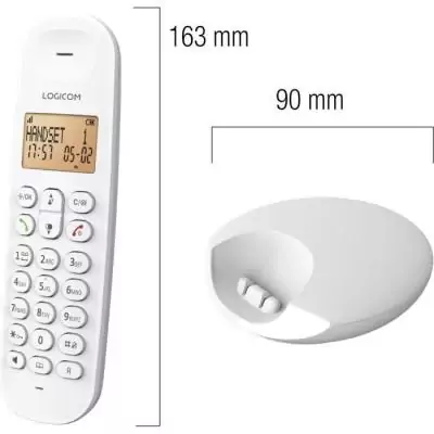 Téléphone fixe sans fil LOGICOM DECT ILOA 150 SOLO - Blanc - Compact et pratique