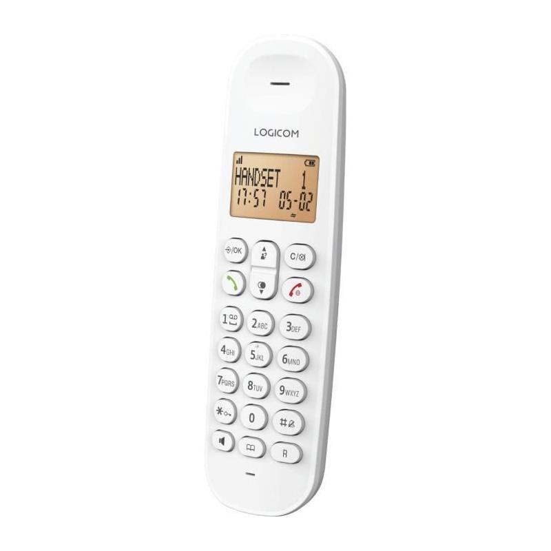 Téléphone fixe sans fil LOGICOM DECT ILOA 150 SOLO - Blanc - Compact et pratique