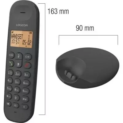 Téléphone fixe sans fil LOGICOM DECT ILOA 150 SOLO - Ardoise - Compact