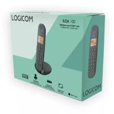 Téléphone fixe sans fil LOGICOM DECT ILOA 150 SOLO - Ardoise - Compact